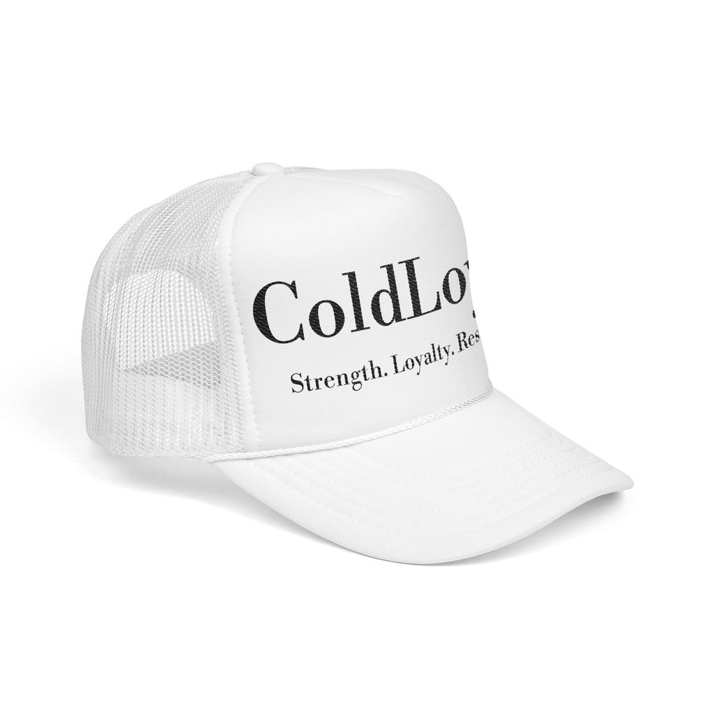 Embroidered Foam Trucker Hat - ColdLoyal, Strength Loyalty Resilience, Casual Style, Gift for Friends, Outdoors, Everyday Wear