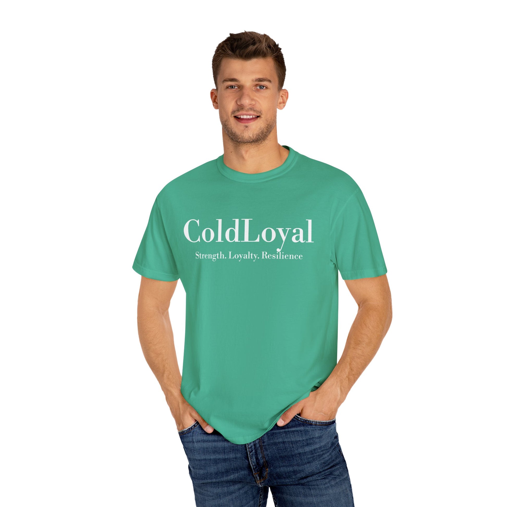 Garment-Dyed T-Shirt - ColdLoyal Strength Loyalty Resilience, Casual Wear, Gift for Friends, Family Reunion Tee, Motivational Apparel