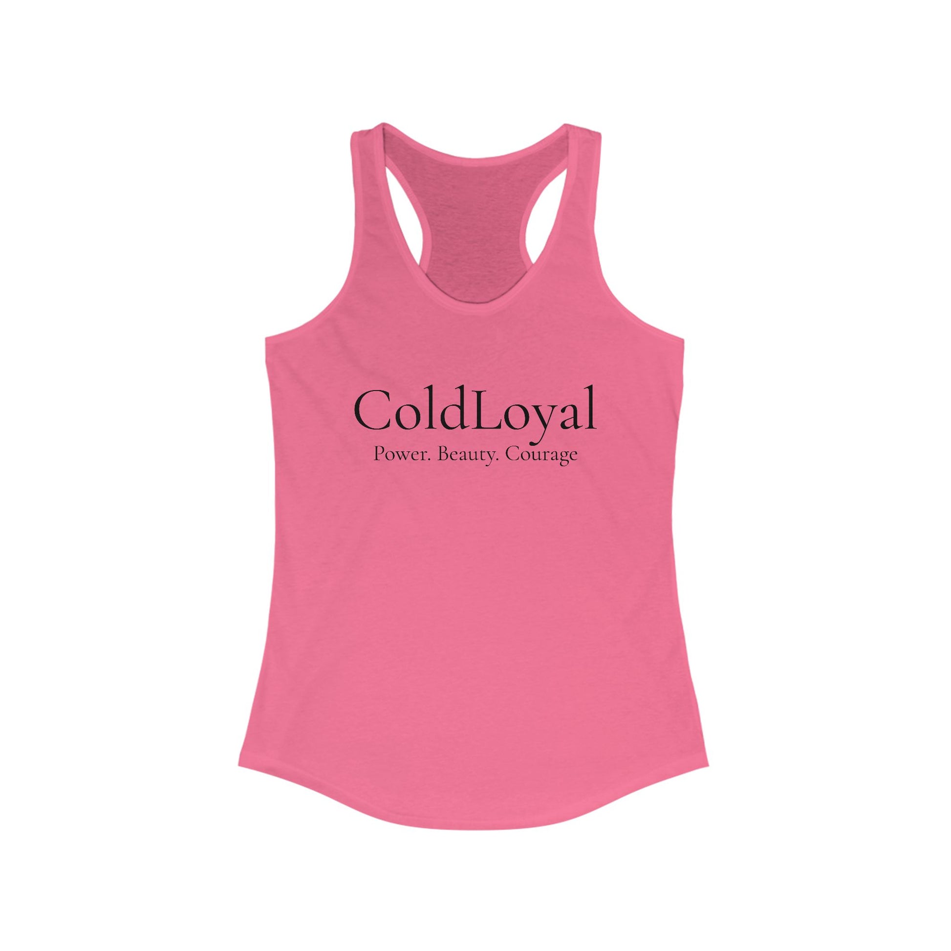 Women's Racerback Tank Top - Empowering Coldloyal Design, Summer Workout Shirt, Fitness Gift, Casual Wear, Beach Outfit