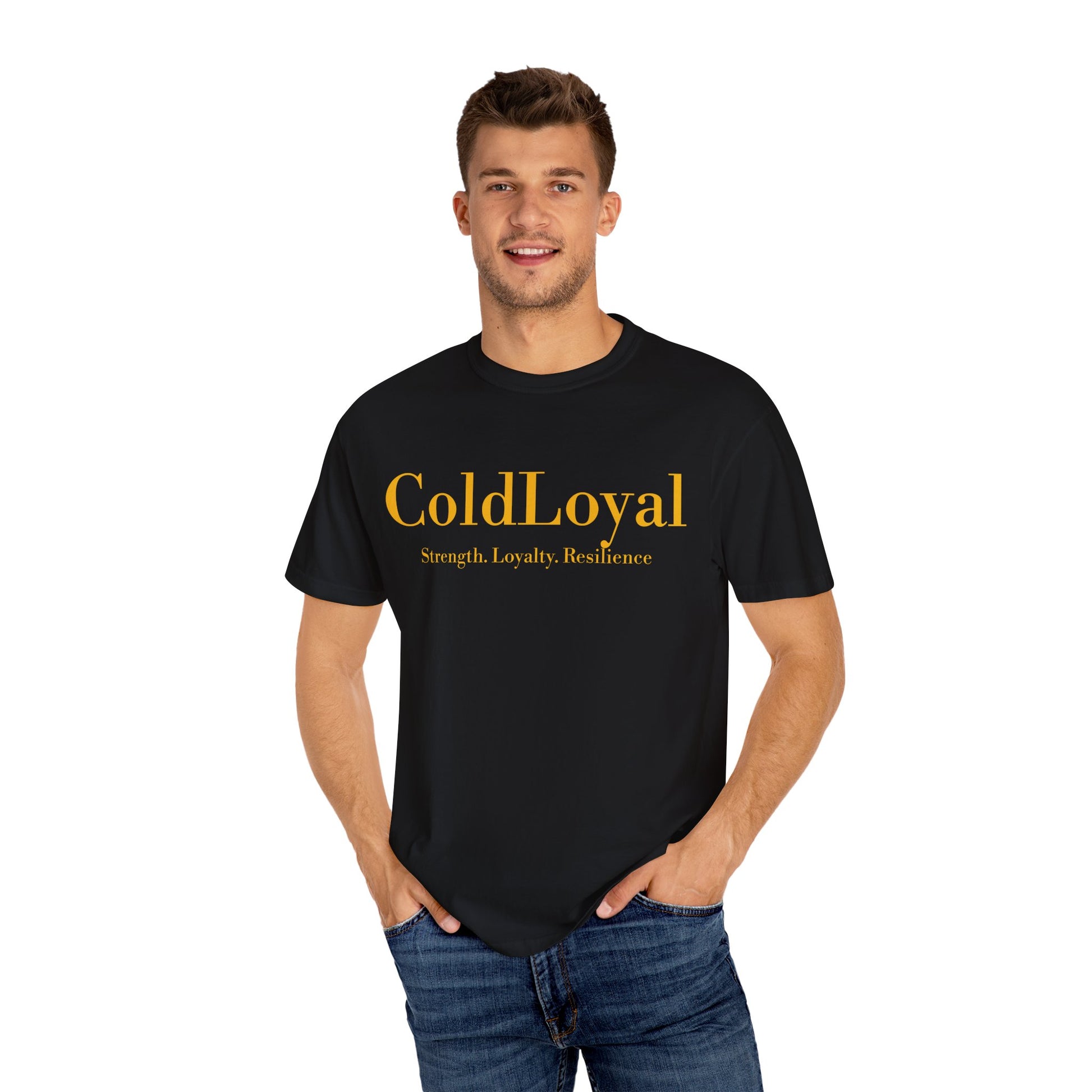 Garment-Dyed T-Shirt with 'ColdLoyal' Design, Motivational Tee for Strength and Resilience, Perfect for Gifts and Everyday Wear, [...]
