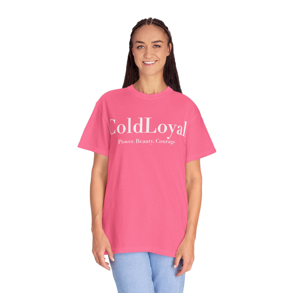 Empowering Unisex Garment-Dyed T-shirt | ColdLoyal, Power Beauty Courage, Casual Fashion, Gift for Her, Inspirational Tee