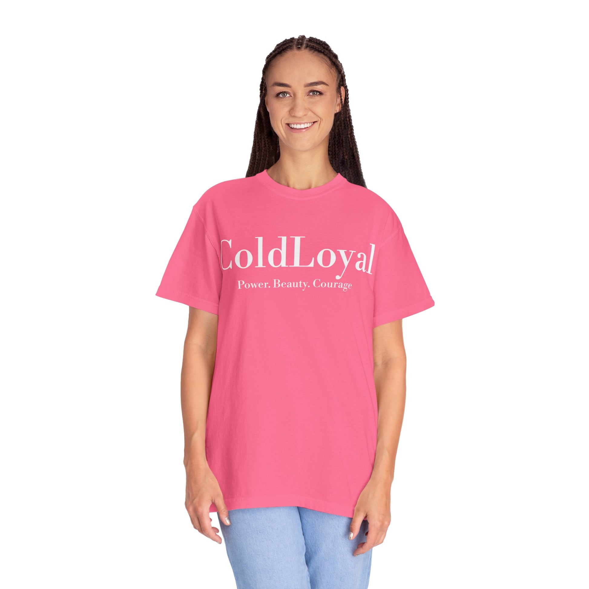 Empowering Unisex Garment-Dyed T-shirt | ColdLoyal, Power Beauty Courage, Casual Fashion, Gift for Her, Inspirational Tee