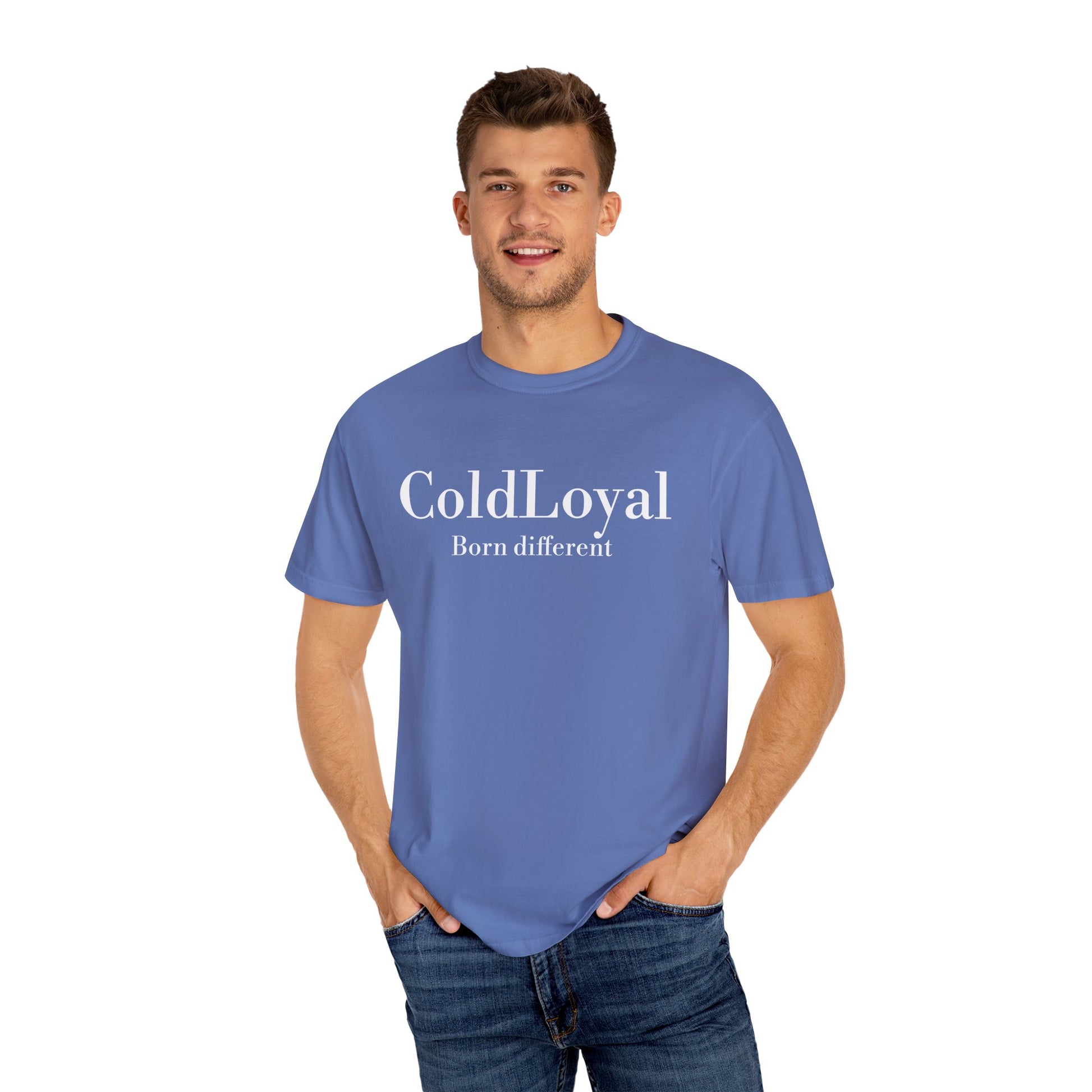 Unisex Garment-Dyed T-Shirt - ColdLoyal Born Different, Fun Casual Wear, Unique Gift, Everyday Style, Trendy Graphic Tee