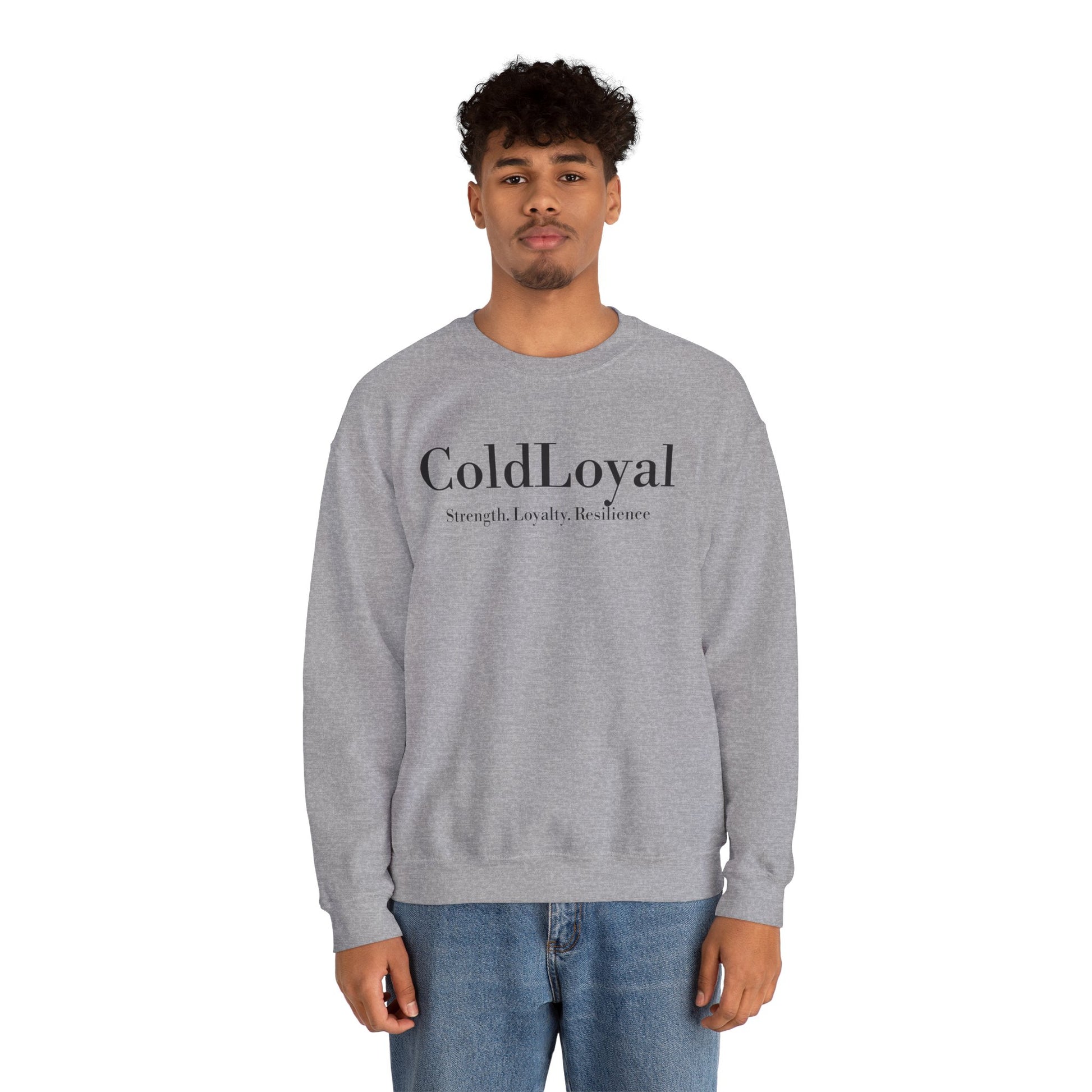 ColdLoyal Unisex Sweatshirt, Cozy Crewneck, Inspirational Gift, Relaxed Fit, Strength and Loyalty Apparel, Perfect for Fall